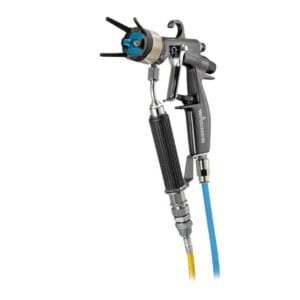 Pistola AirCoat AC4600 con cabezal de Aire azul y soporte de boquilla